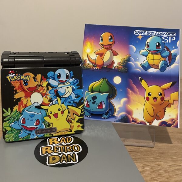 Nintendo Game Boy Advance SP Pokemon Starter Gen One Console V5 IPS Screen and Matching Box.