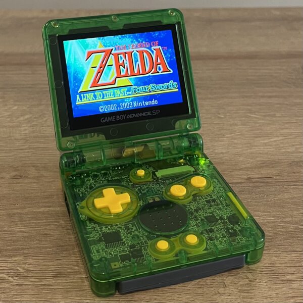 Modded GameBoy Advance SP Zelda IPS V5 Screen HISPEEDIDO Console
