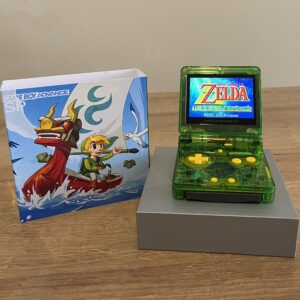 Modded GameBoy Advance SP Zelda IPS V5 Screen HISPEEDIDO Console with Matching Box